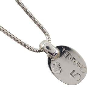 CHANEL Icon Necklace No.5 Clover Snake Chain Silver 925 Approx. 12.1g Women's